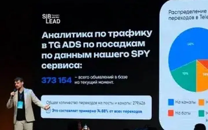 Григорий на конференции: слайд с аналитикой по 373 154 объявлениям